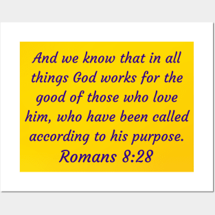 Bible Verse Romans 8:28 Posters and Art